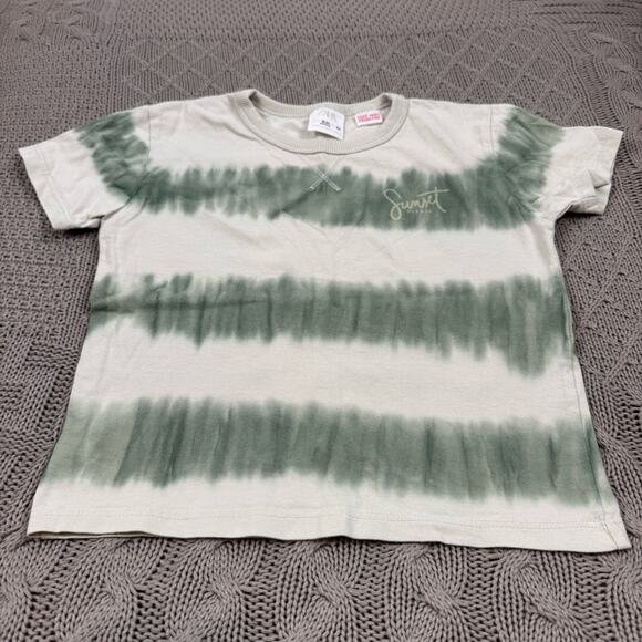 Zara Kids Green Tie-Dye Striped T-Shirt ~ 18/24M - Picture 2 of 11